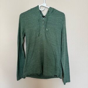 PrAna Green Hooded Long Sleeve Shirt